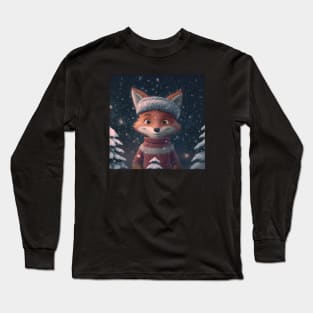 Cute christmas fox Long Sleeve T-Shirt